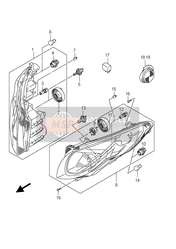 Lampada frontale combinata (AN400A E24)